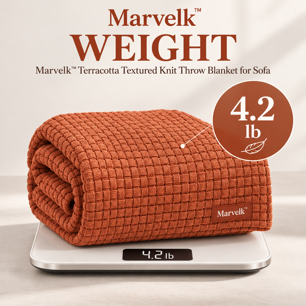 Marvelk Terracotta Basketweave Sofa Throw