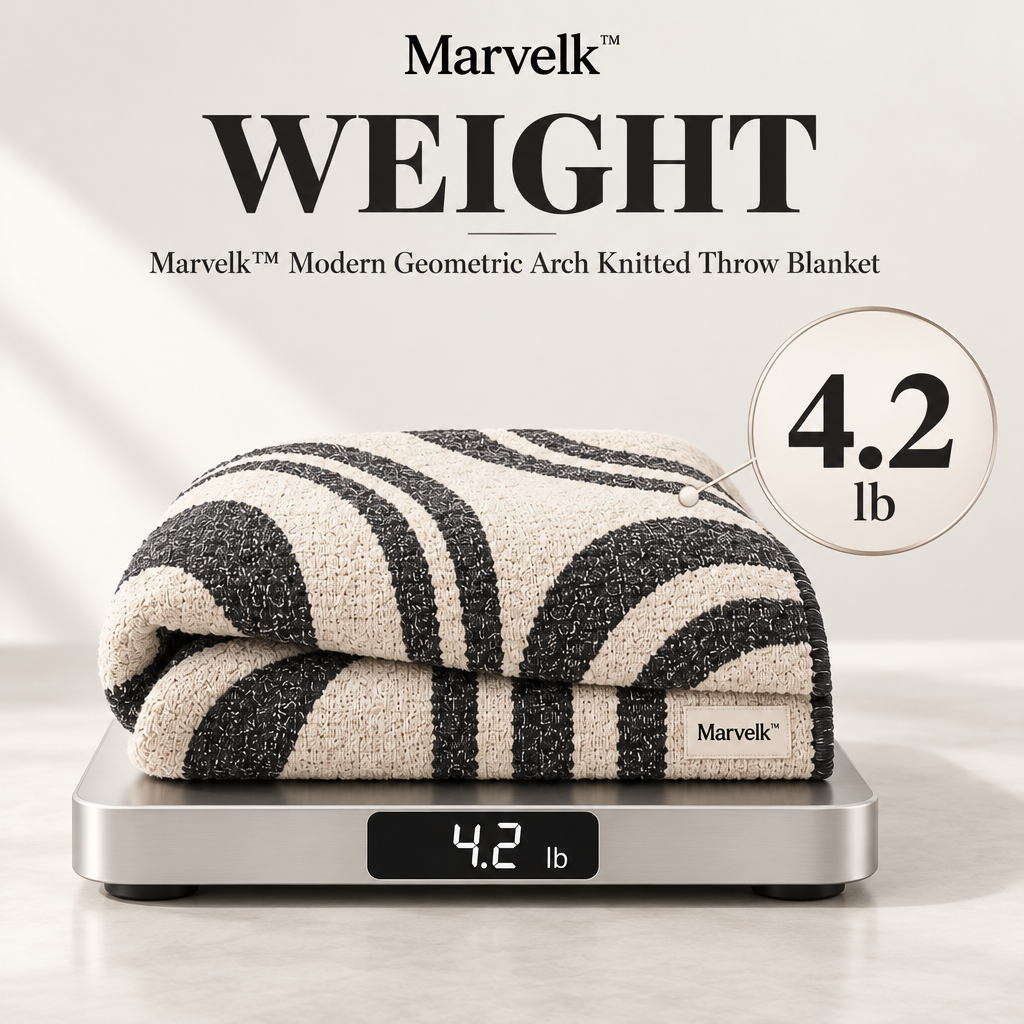 Marvelk Ivory and Charcoal Geometric Arch Throw