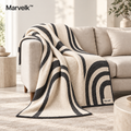 Marvelk Ivory and Charcoal Geometric Arch Throw
