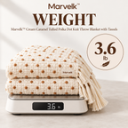 Marvelk Cream and Caramel Tufted Dot Throw