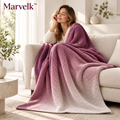 Marvelk Mauve Gradient Textured Knit Blanket